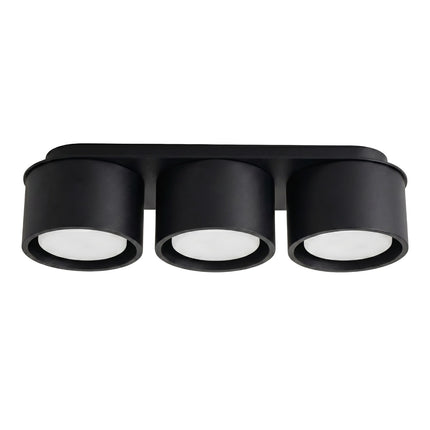 Plafonnier triple Pastille noir, packshot sur fond blanc