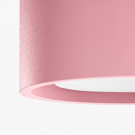 Plafonnier Triple Pastille en Aluminium Rose Poudré (GX53), packshot de trois quarts
