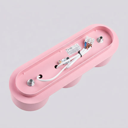 Plafonnier Triple Pastille en Aluminium Rose Poudré (GX53), détail de la finition