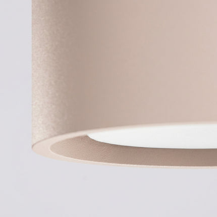Plafonnier triple Pastille taupe, packshot de trois quarts