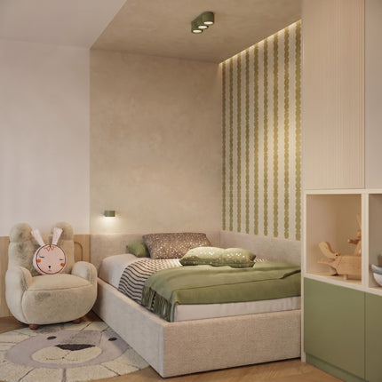 Plafonnier Triple Pastille en Aluminium Vert Olive (GX53), mise en situation 2