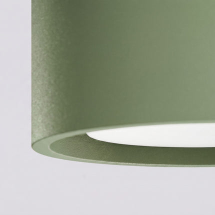 Plafonnier Triple Pastille en Aluminium Vert Olive (GX53), packshot de trois quarts