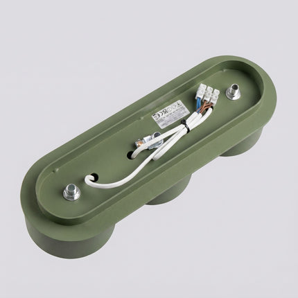 Plafonnier Triple Pastille en Aluminium Vert Olive (GX53), détail de la finition