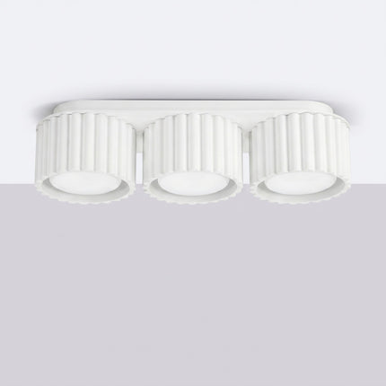 Plafonnier triple spot Aura blanc, vue en situation