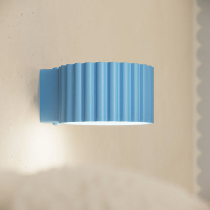 Plafonnier Triple Spot Aura Aluminium Cannelé Bleu Azur (GX53), mise en situation 3