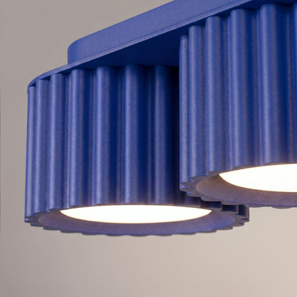 Plafonnier triple spot Aura bleu outremer, vue de détail