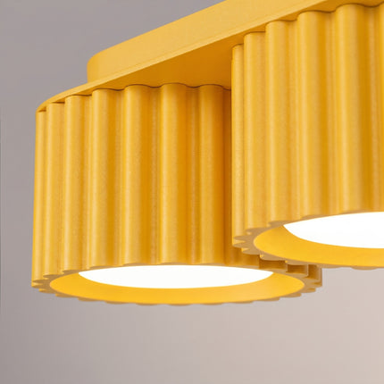 Plafonnier triple spot Aura jaune ambré, vue de détail