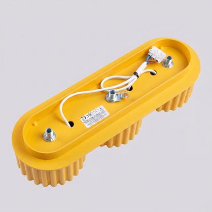 Plafonnier triple spot Aura jaune ambré, détail des cannelures