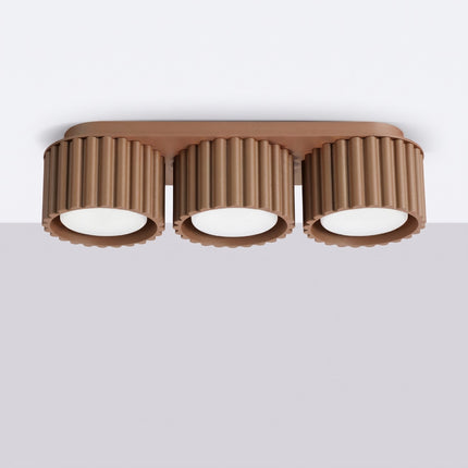 Plafonnier triple spot Aura moka, vue en situation