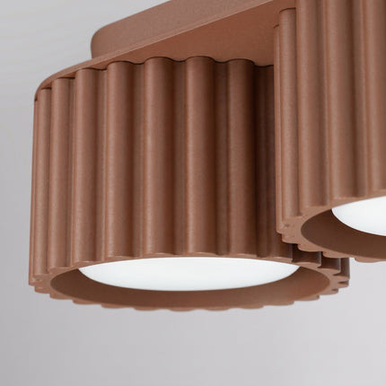 Plafonnier triple spot Aura moka, packshot de trois quarts