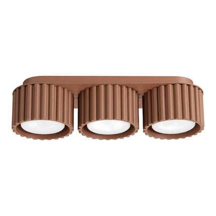 Plafonnier triple spot Aura moka, packshot sur fond blanc