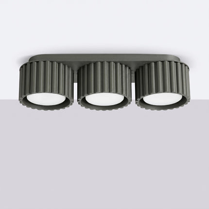 Plafonnier triple spot Aura noir, vue en situation