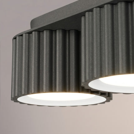 Plafonnier triple spot Aura noir, vue de détail