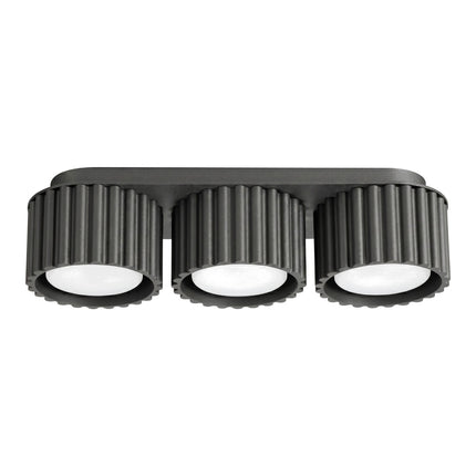 Plafonnier triple spot Aura noir, packshot sur fond blanc