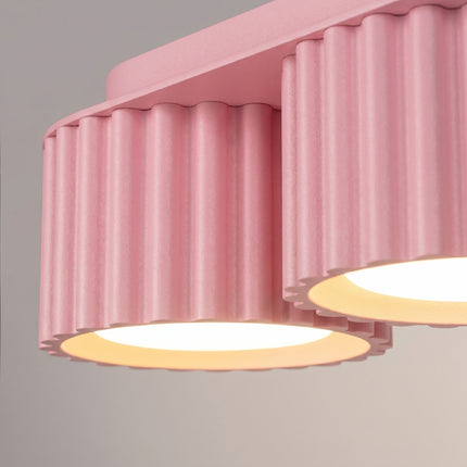Plafonnier triple spot Aura rose poudré, vue de détail