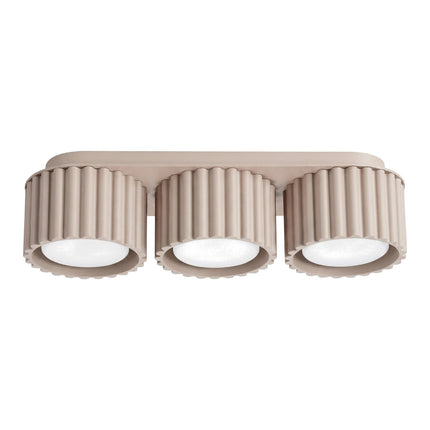 Plafonnier triple spot Aura taupe, packshot sur fond blanc