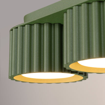 Plafonnier triple spot Aura vert olive, vue de détail
