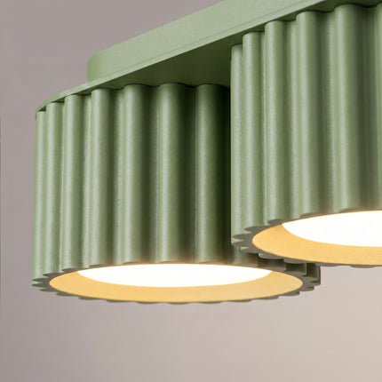 Plafonnier triple spot Aura vert sauge, vue de détail