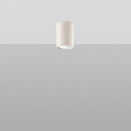 Plafonnier Tube 10 Acier Beige, Spot Plafond GU10, vue en situation