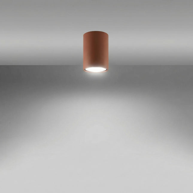 Tube ceiling light 10 steel ochre red, spotlight GU10 ceiling, light on