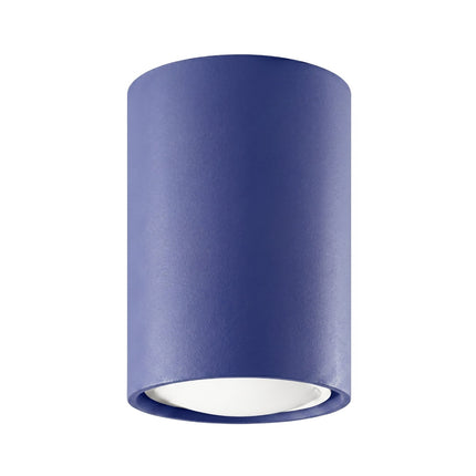 Plafonnier Tube 10 bleu outremer, packshot sur fond blanc