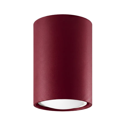 Plafonnier Tube 10 bordeaux, packshot sur fond blanc