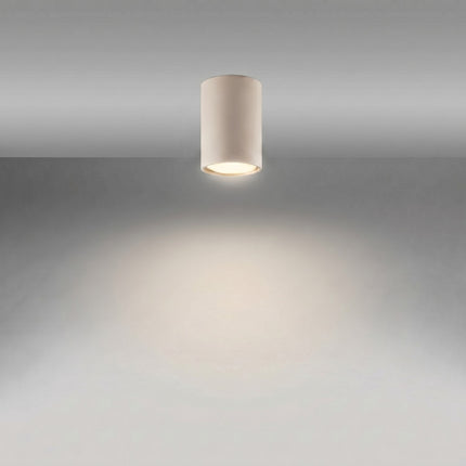 Plafonnier Tube 10 taupe allumée, faisceau net