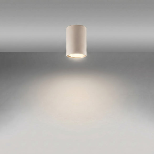 Plafón Tubo 10 taupe encendido, haz definido