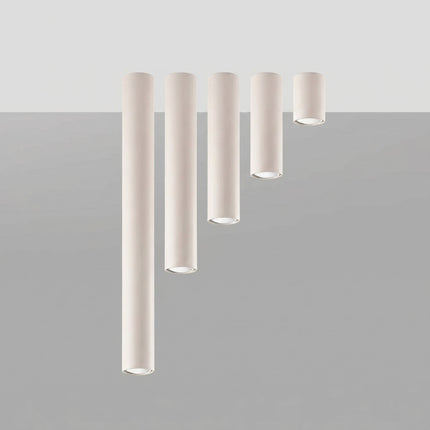 Plafonnier Tube 20 Acier Beige, Spot Plafond GU10, vue de détail