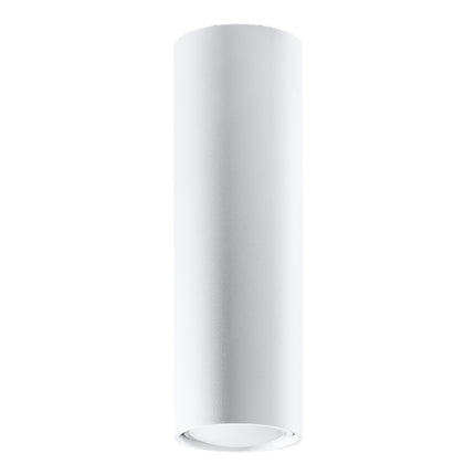 Plafonnier Tube 20 en acier blanc, vue de face, spot GU10 à fixation plafond, style japandi épuré
