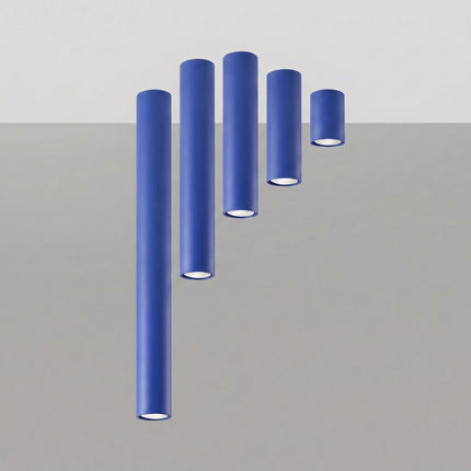 Plafonnier Tube 20 bleu outremer, packshot de trois quarts