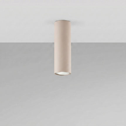 Plafonnier Tube 20 taupe, vue en situation sur fond clair