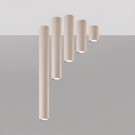 Plafonnier Tube 20 taupe, packshot de trois quarts