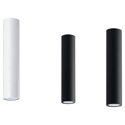 Plafonnier tube 30 blanc monté au plafond d'un intérieur design