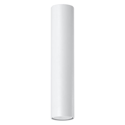 Plafonnier tube 30 blanc en acier, vue de face sur fond neutre