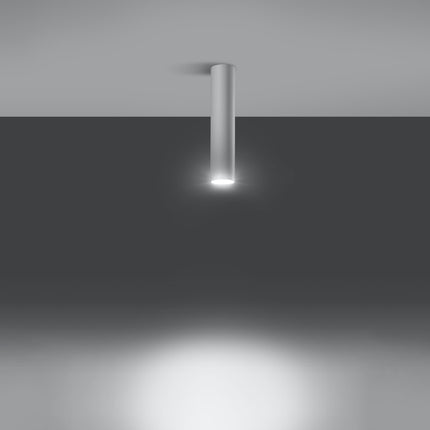 Plafonnier tube 30 blanc installé dans une pièce lumineuse
