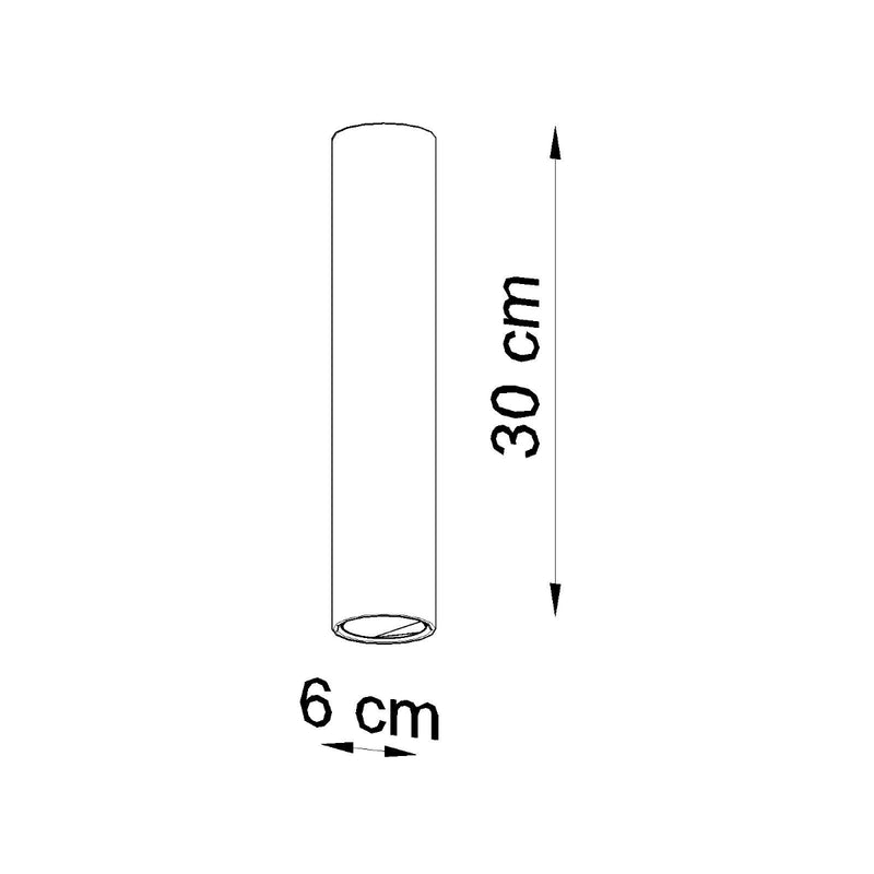 Dimensions Deckenleuchte Tube 30 Schwarz