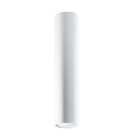 Plafonnier Tube 40 en acier blanc, vue de face, spot GU10 à fixation plafond, style japandi épuré