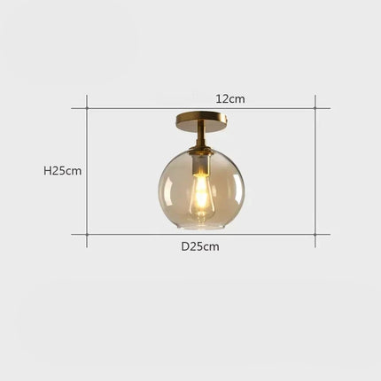 Plafonnier LED verre nordique, modèle C
