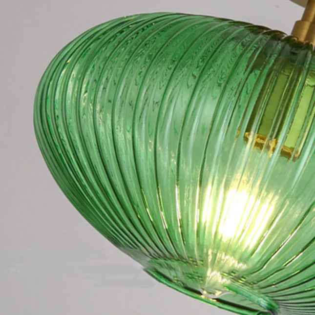 Plafonnier LED verre rétro éclairant un plafond de salon