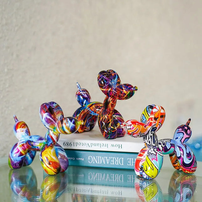 Hunde-Graffiti-Statue im Harzdesign
