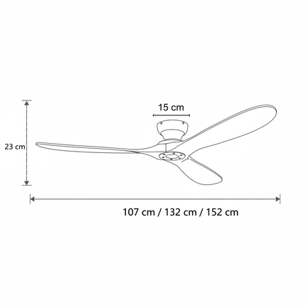 Deckenventilator aus Massivholz – Naturholz und Silber
