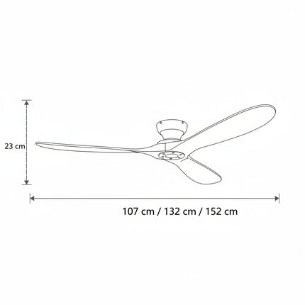 Ventilateur de Plafond en Bois Massif – Bois Foncé et Noir