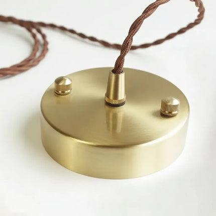 Suspension cuivre & verre rétro style fleuri transparant