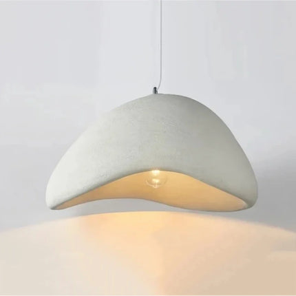 Suspension design japonais minimaliste en version plate ou arrondie, équipée d'une ampoule LED pour un éclairage moderne.