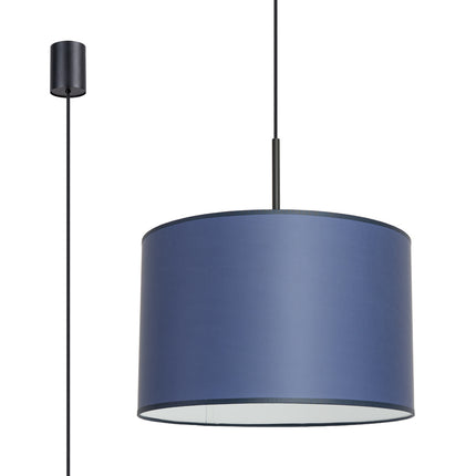suspension abat-jour tambour bleu marine 40 cm, vue produit