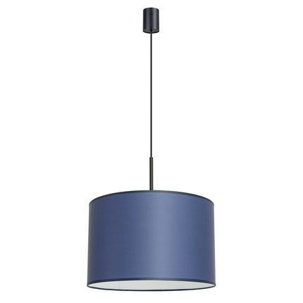 suspension abat-jour tambour bleu marine 40 cm, packshot sur fond blanc