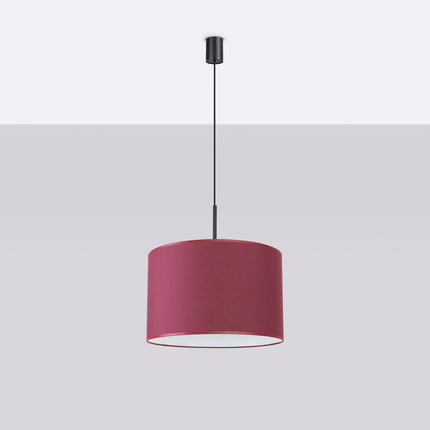 suspension abat-jour tambour bordeaux 40 cm, vue en situation
