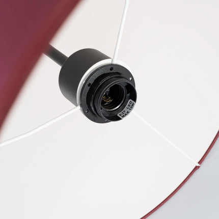 suspension abat-jour tambour bordeaux 40 cm, détail de la matière