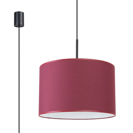 suspension abat-jour tambour bordeaux 40 cm, vue produit
